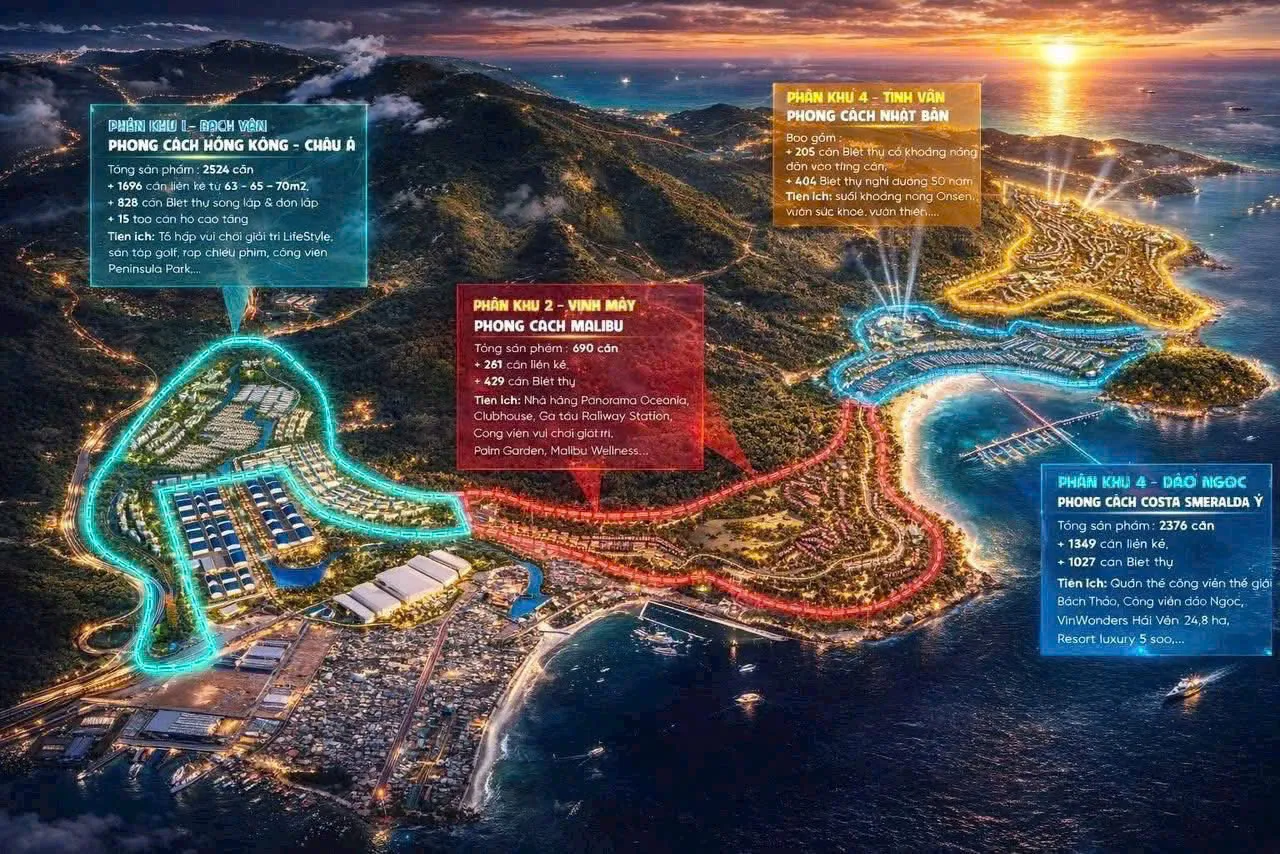 Mặt bằng Vinhome Hải Vân Bay - Phân khu dự án Vin Làng Vân